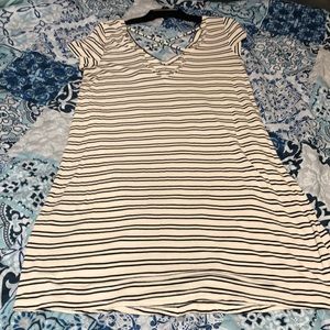 A white and black striped dress